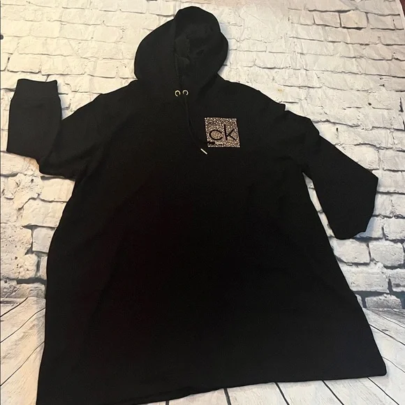 2X- plus size Calvin Klein Black Pullover with Logo - Picture 5 of 12